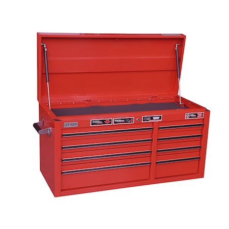 Urrea Top Chest/Cabinet, 8 Drawer, Red, Steel, 41 in W x 22 in D x 18 in H X41S8